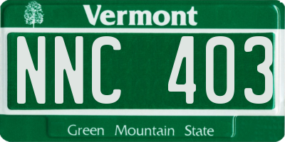 VT license plate NNC403