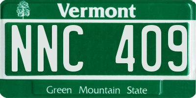VT license plate NNC409