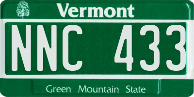 VT license plate NNC433