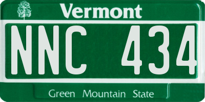 VT license plate NNC434