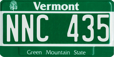 VT license plate NNC435
