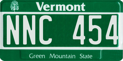 VT license plate NNC454