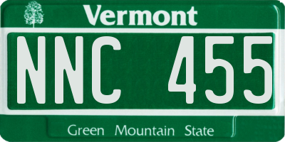 VT license plate NNC455