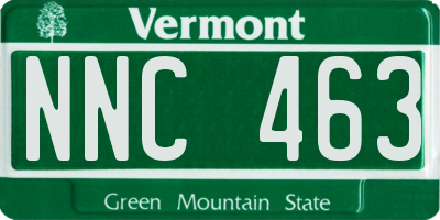 VT license plate NNC463