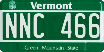 VT license plate NNC466