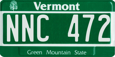 VT license plate NNC472