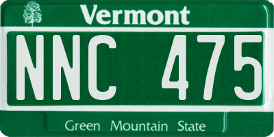 VT license plate NNC475