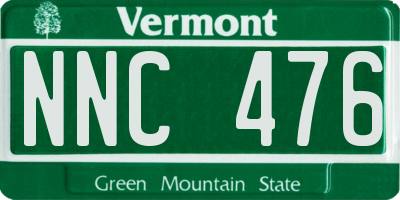 VT license plate NNC476