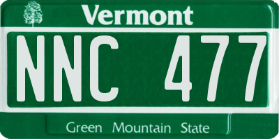 VT license plate NNC477