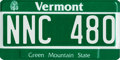 VT license plate NNC480