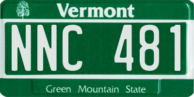 VT license plate NNC481