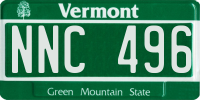 VT license plate NNC496