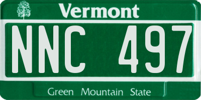 VT license plate NNC497