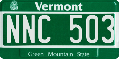 VT license plate NNC503