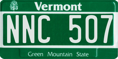 VT license plate NNC507