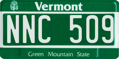 VT license plate NNC509