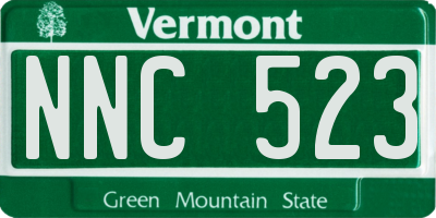 VT license plate NNC523