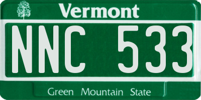 VT license plate NNC533