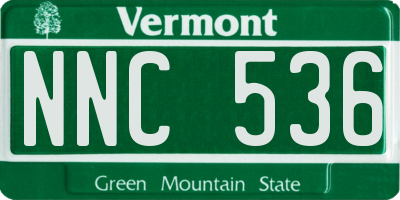VT license plate NNC536