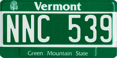 VT license plate NNC539
