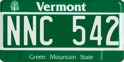 VT license plate NNC542