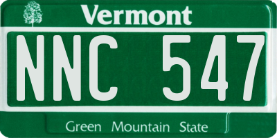 VT license plate NNC547