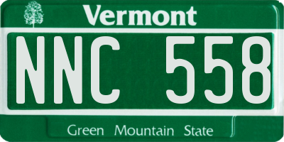 VT license plate NNC558