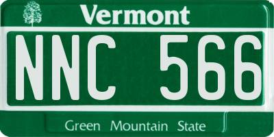 VT license plate NNC566