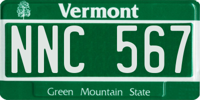 VT license plate NNC567