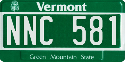 VT license plate NNC581