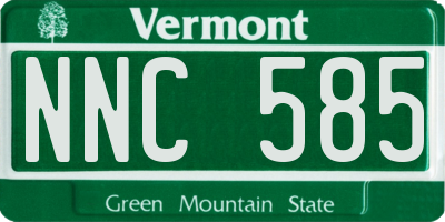 VT license plate NNC585