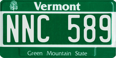 VT license plate NNC589