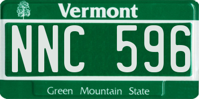 VT license plate NNC596