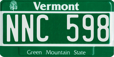 VT license plate NNC598