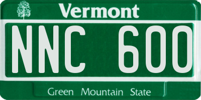VT license plate NNC600