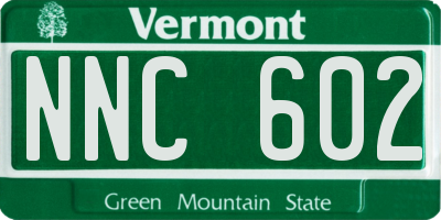 VT license plate NNC602
