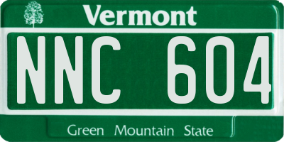 VT license plate NNC604
