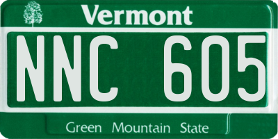 VT license plate NNC605