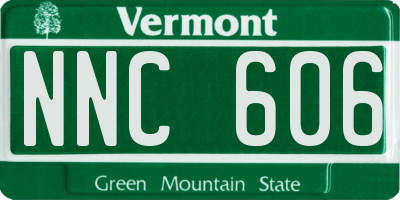 VT license plate NNC606