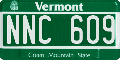 VT license plate NNC609