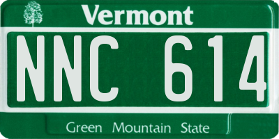 VT license plate NNC614