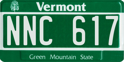 VT license plate NNC617