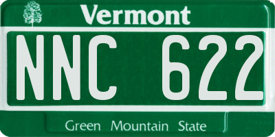 VT license plate NNC622