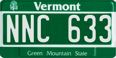 VT license plate NNC633