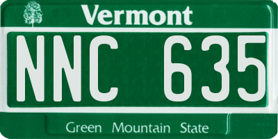 VT license plate NNC635