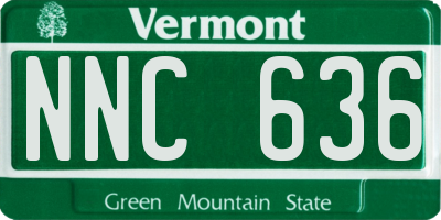 VT license plate NNC636