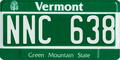 VT license plate NNC638