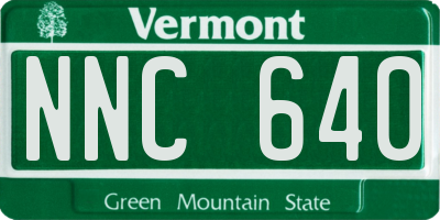 VT license plate NNC640