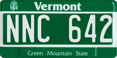 VT license plate NNC642