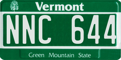 VT license plate NNC644